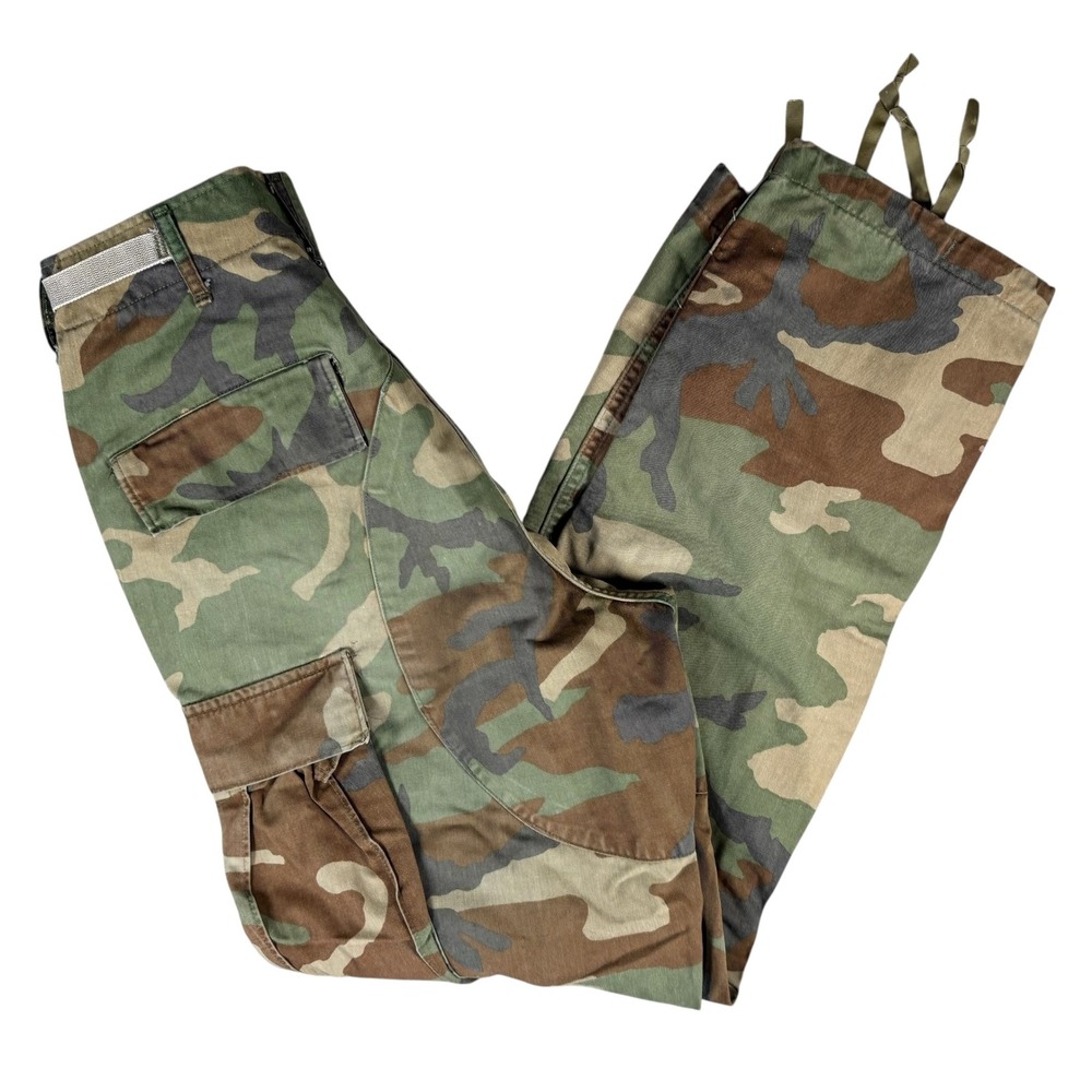 Camo Cargo Pants Military Army Combat Woodland Style Drawstring Trousers‎